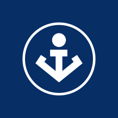 Logo cirkel blauwe achtergrond